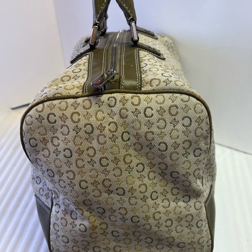 CELINE Mini Boston Macadam Beige Khaki Green Silver Hardware Vtg Celine handbags - Picture 5 of 14